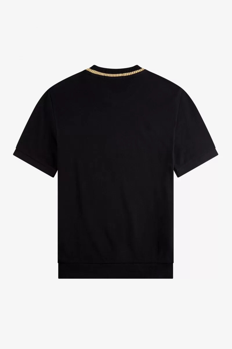fred perry crew neck piqué mens t-shirt black
