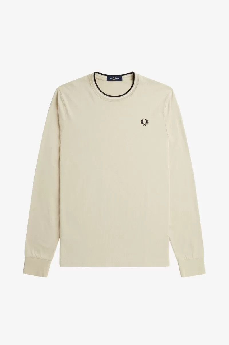 fred perry twin tipped mens t-shirt oatmeal beige black