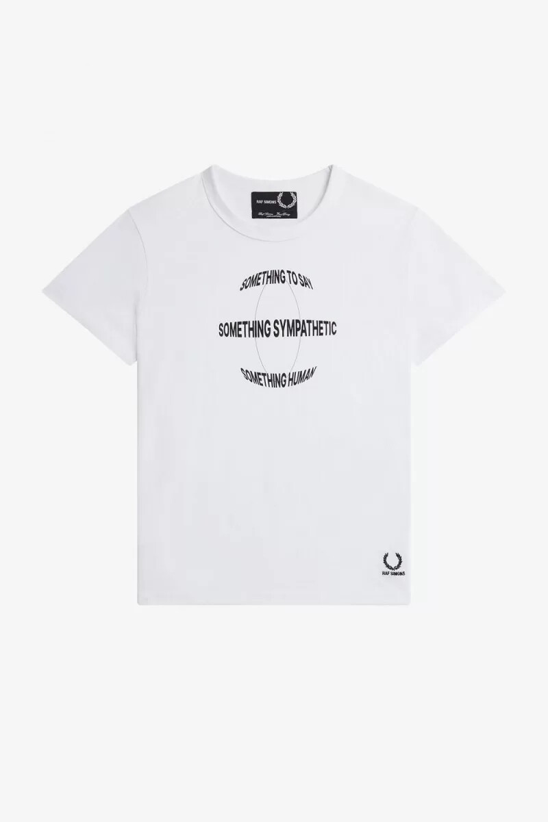 fred perry printed slim-fit mens t-shirt white