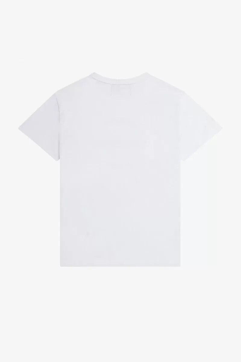 fred perry printed slim-fit mens t-shirt white