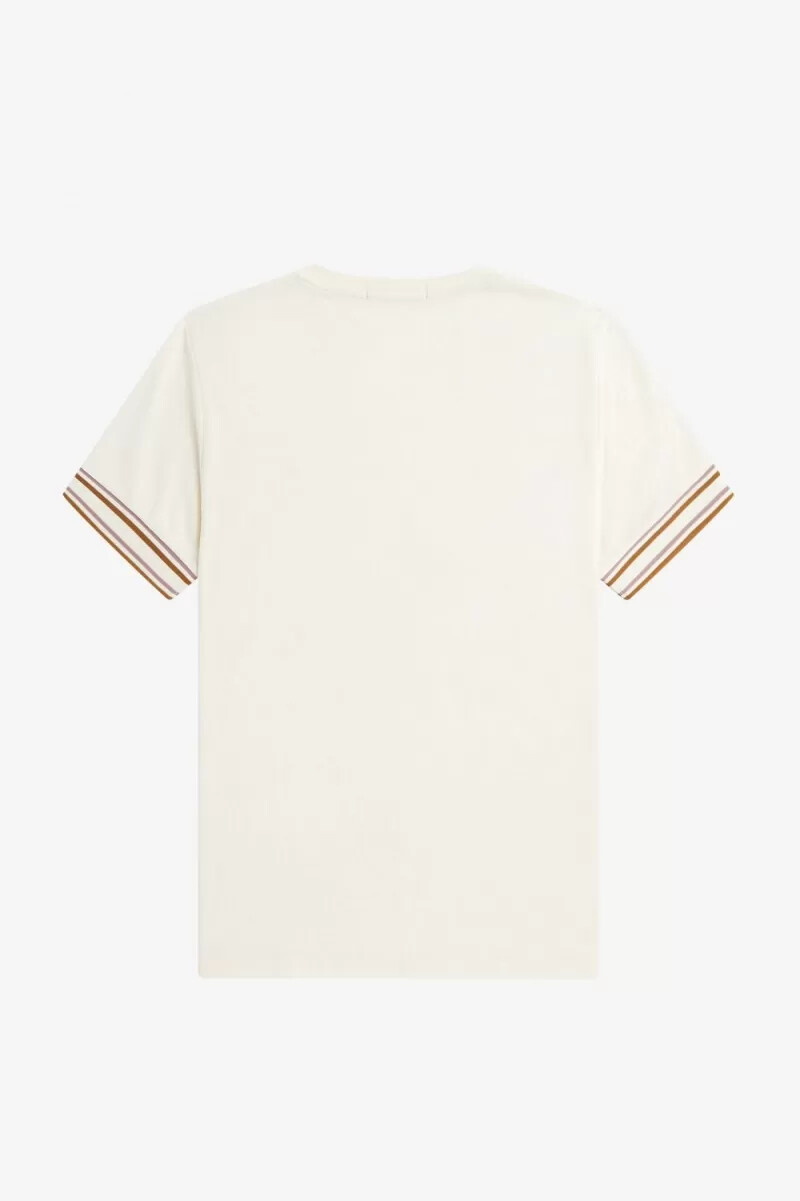 fred perry bold tipped piqué mens t-shirt beige