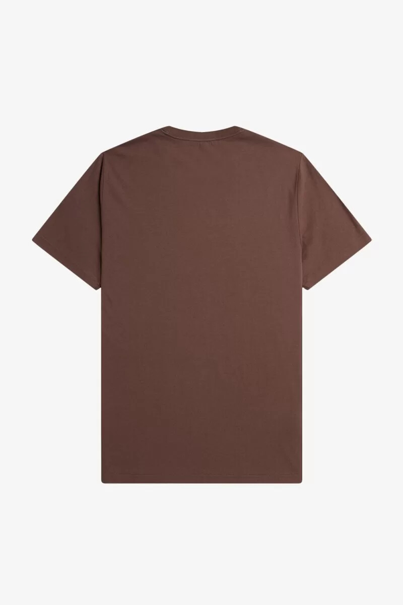 fred perry crew neck mens t-shirt dark red warm grey