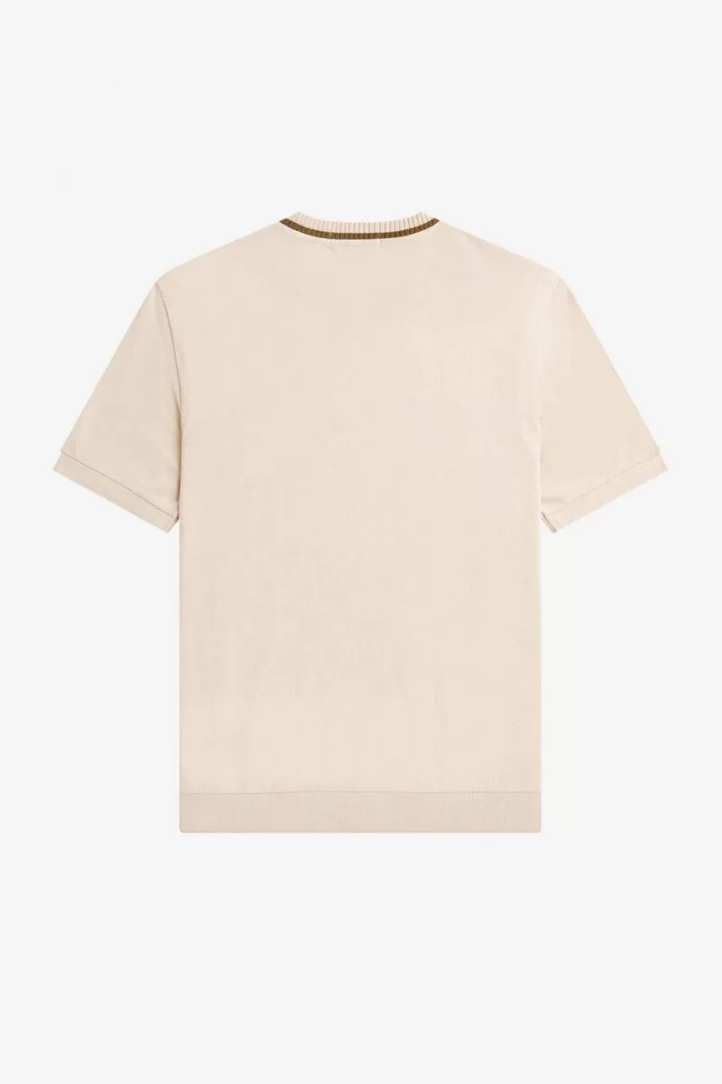 fred perry crew neck piqué mens t-shirt oatmeal