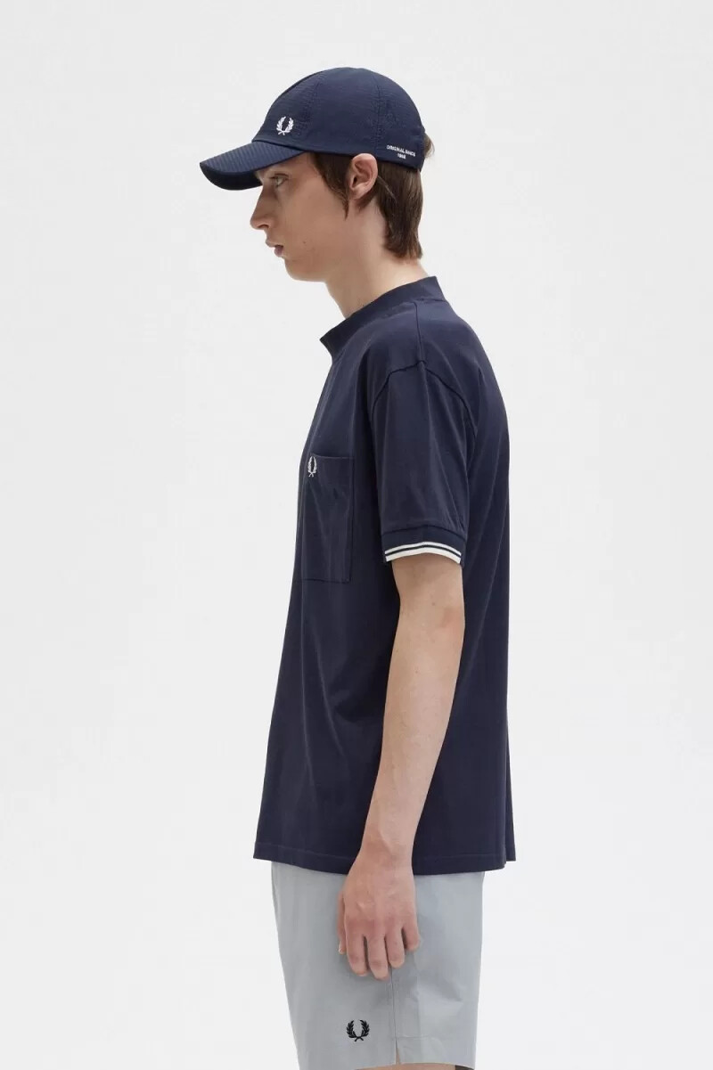 fred perry tipped sleeve mens t-shirt navy