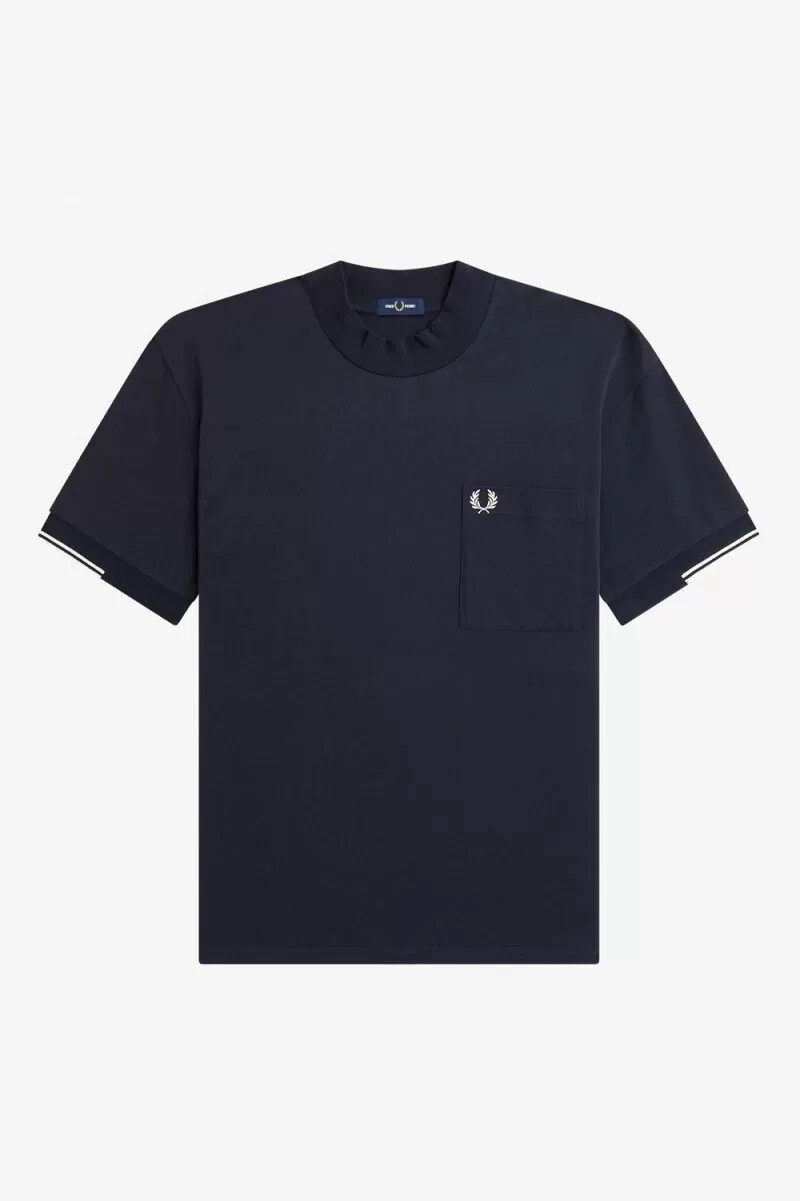 fred perry tipped sleeve mens t-shirt navy