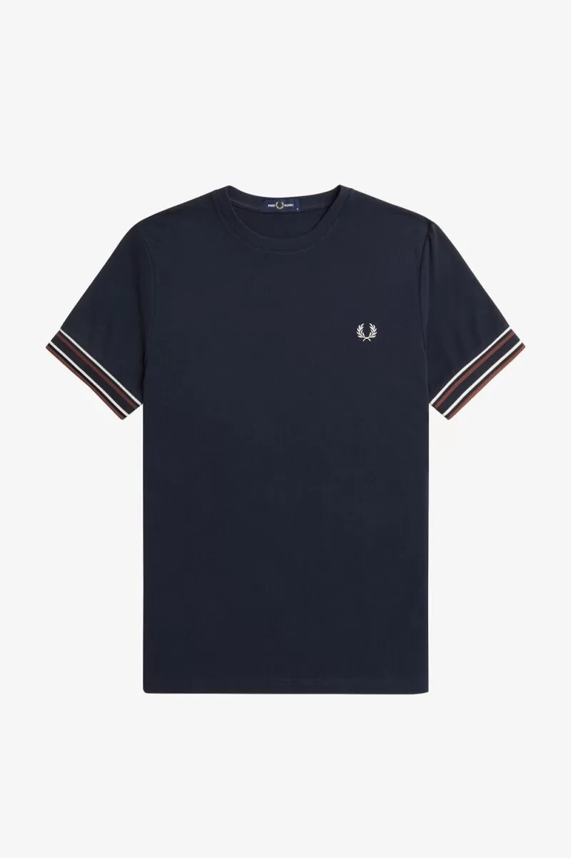 fred perry bold tipped piqué mens t-shirt navy