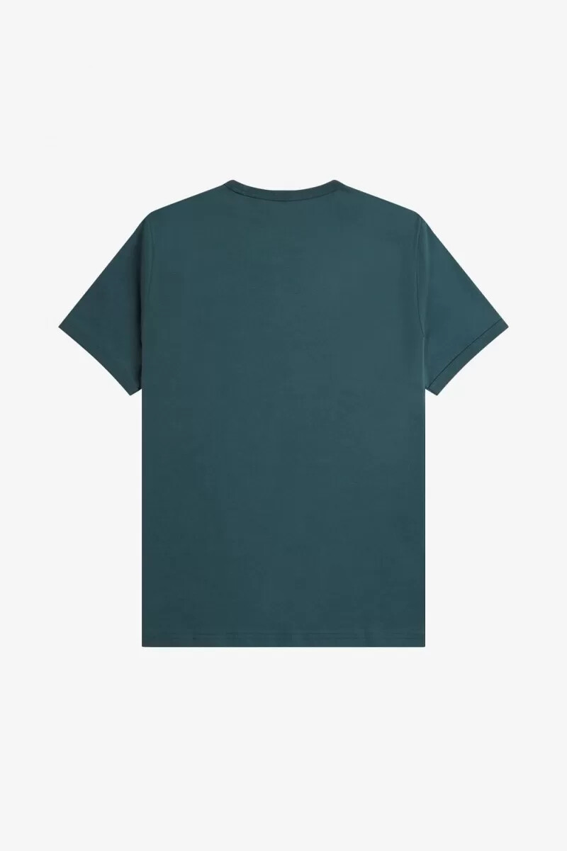 fred perry ringer mens t-shirt petrol blue
