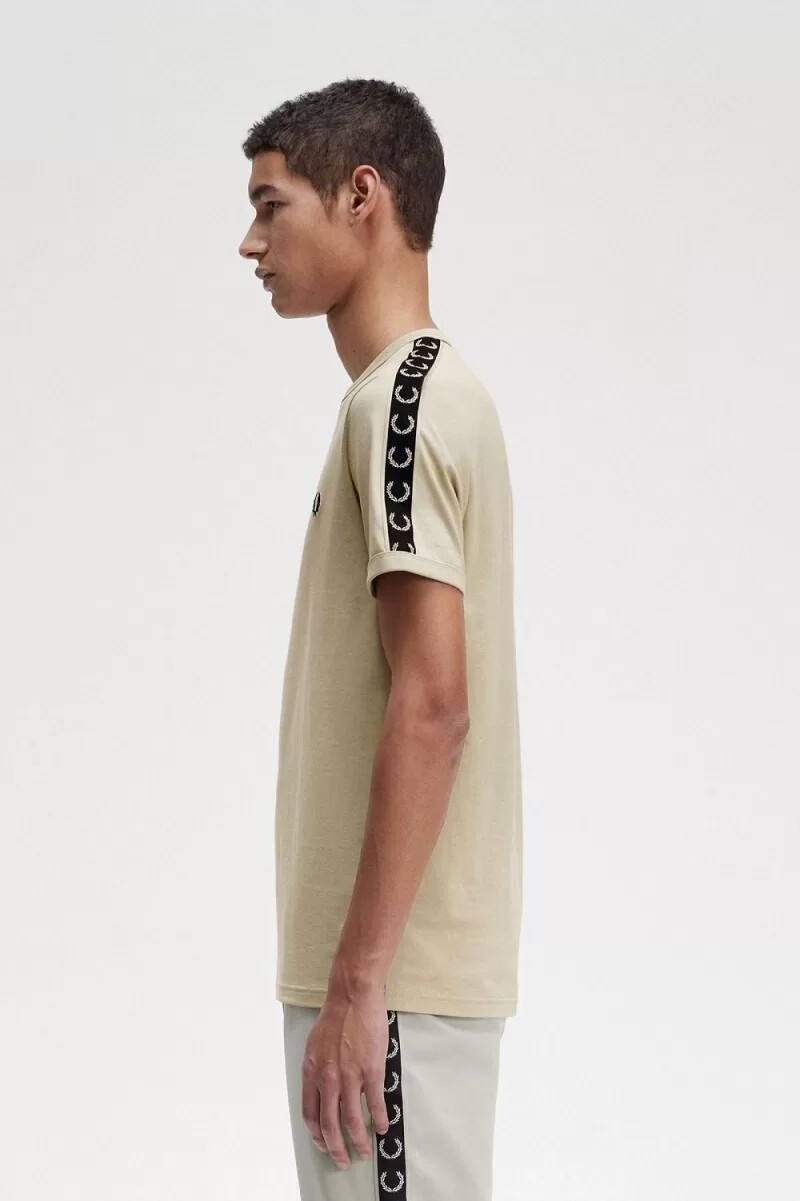 fred perry contrast tape ringer mens t-shirt light mint black