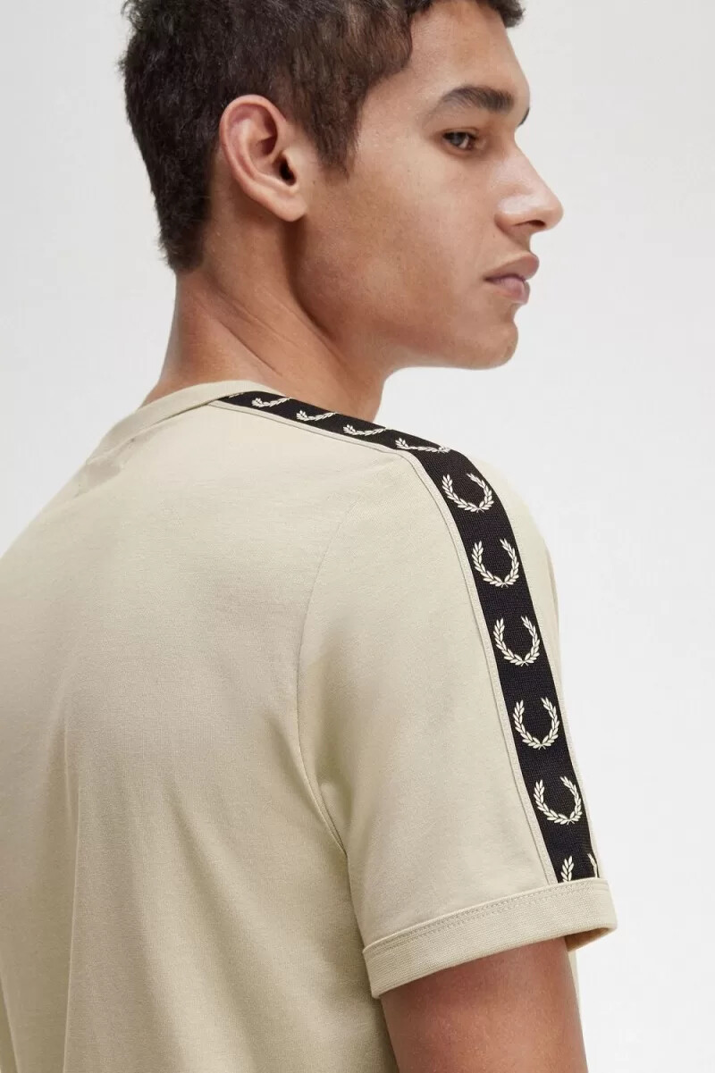 fred perry contrast tape ringer mens t-shirt light mint black