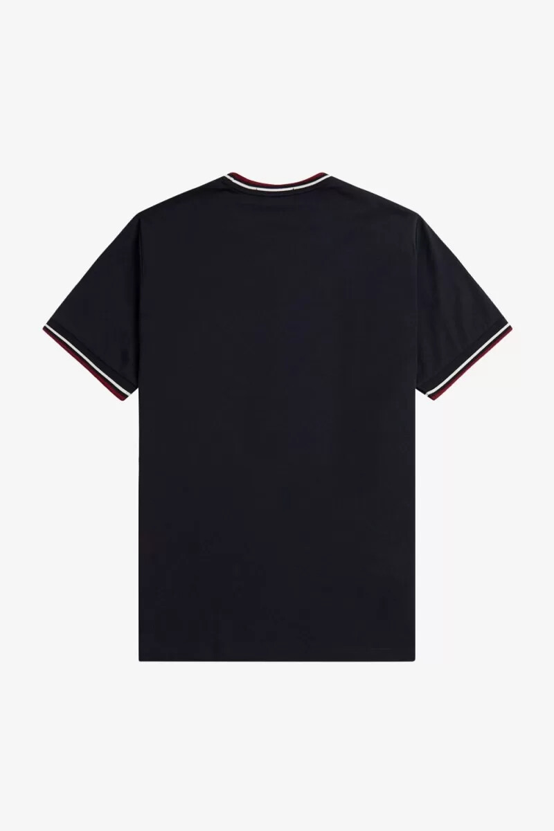 fred perry twin tipped mens t-shirt navy snow white burnt red