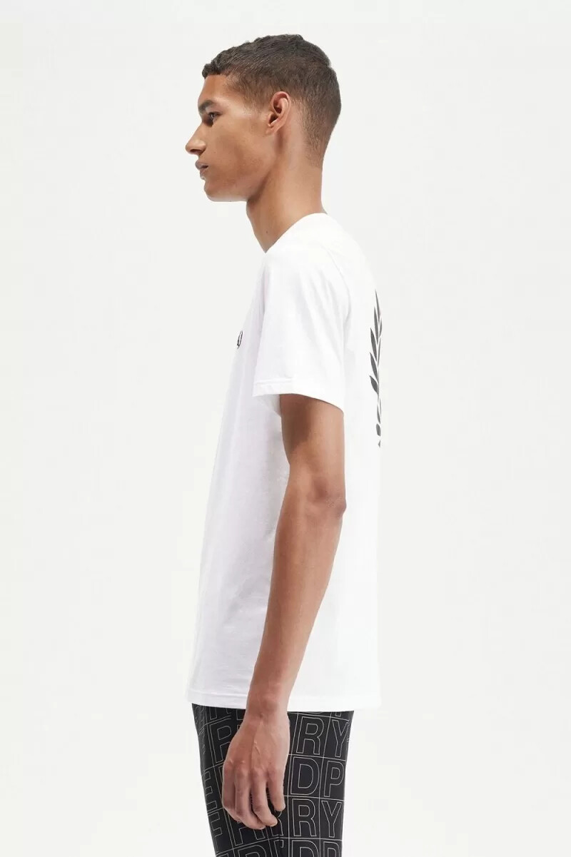 fred perry laurel wreath graphic mens t-shirt white