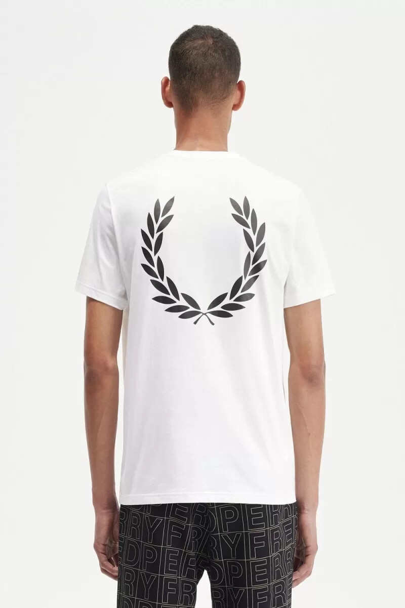 fred perry laurel wreath graphic mens t-shirt white