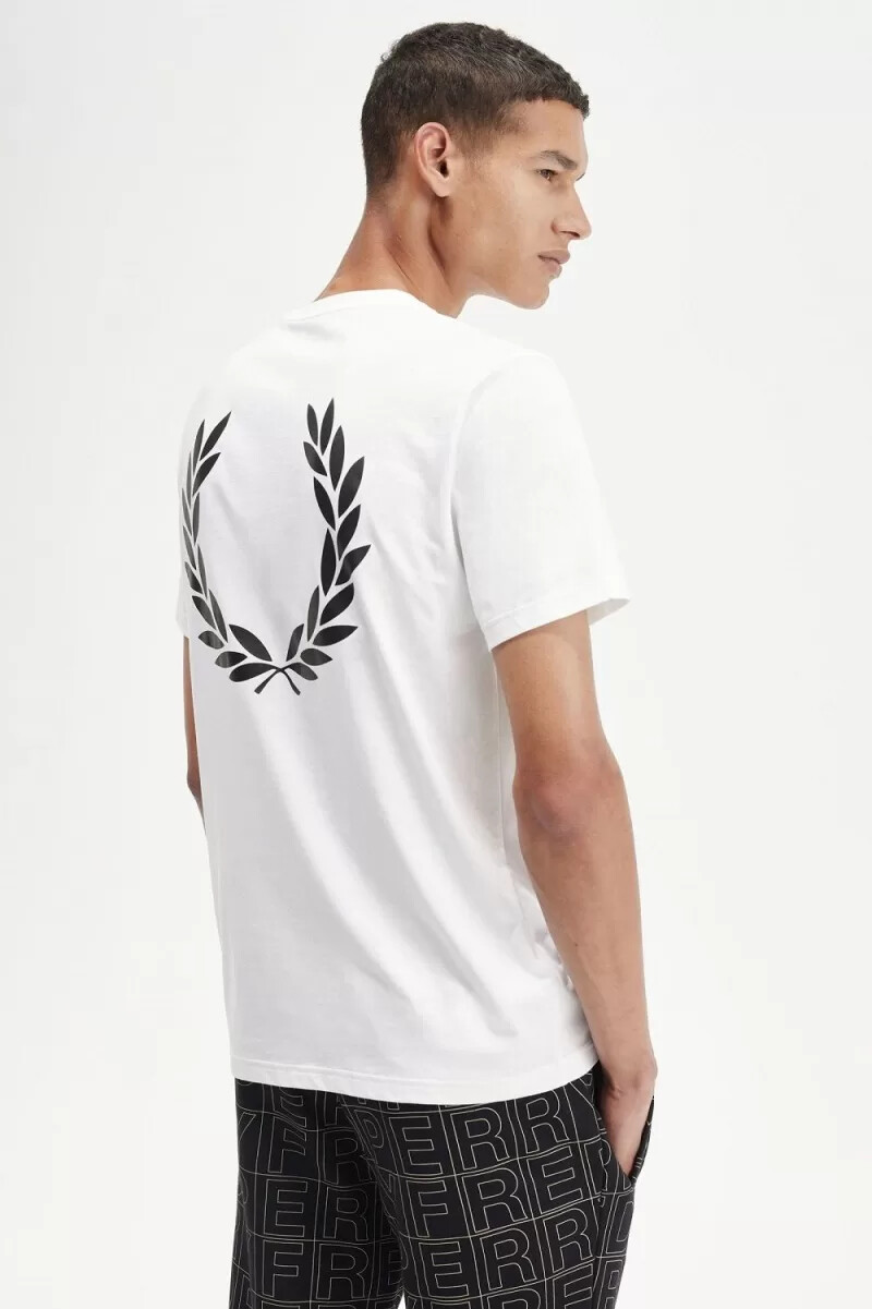 fred perry laurel wreath graphic mens t-shirt white