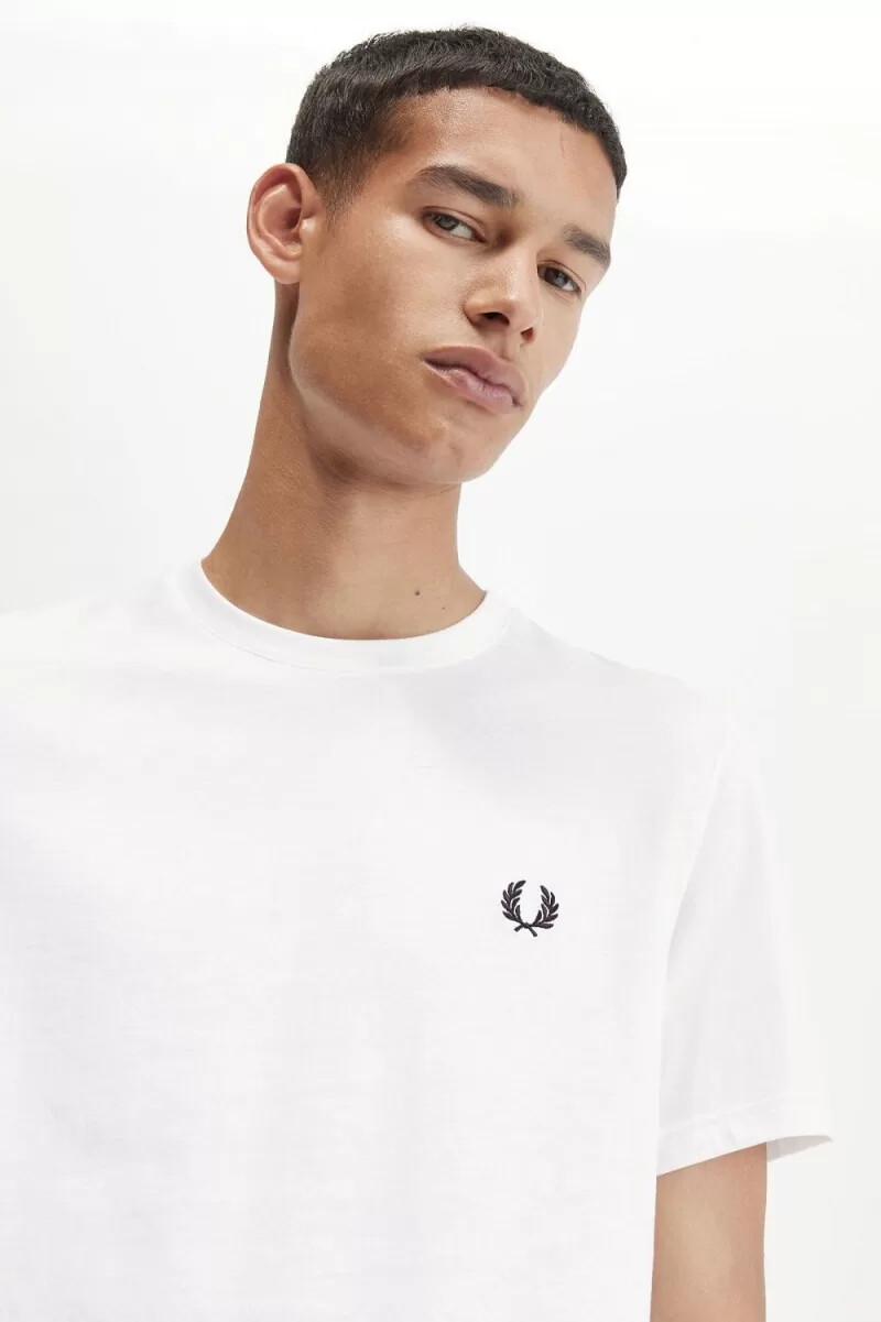 fred perry laurel wreath graphic mens t-shirt white