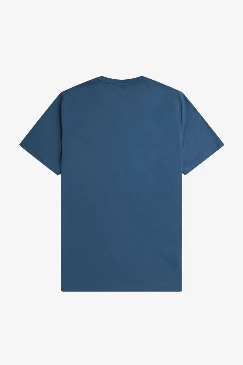 fred perry crew neck mens t-shirt midnight blue light aqua