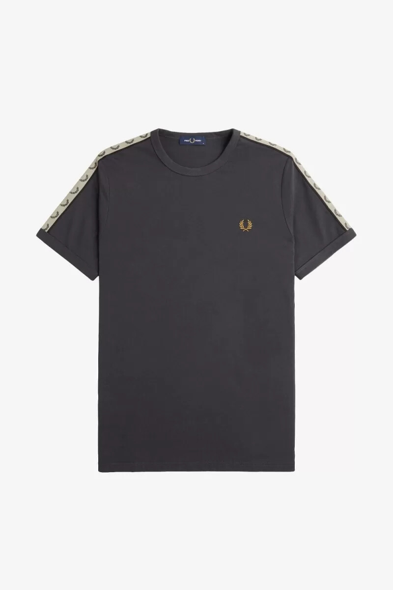 fred perry contrast tape ringer mens t-shirt anchor grey black