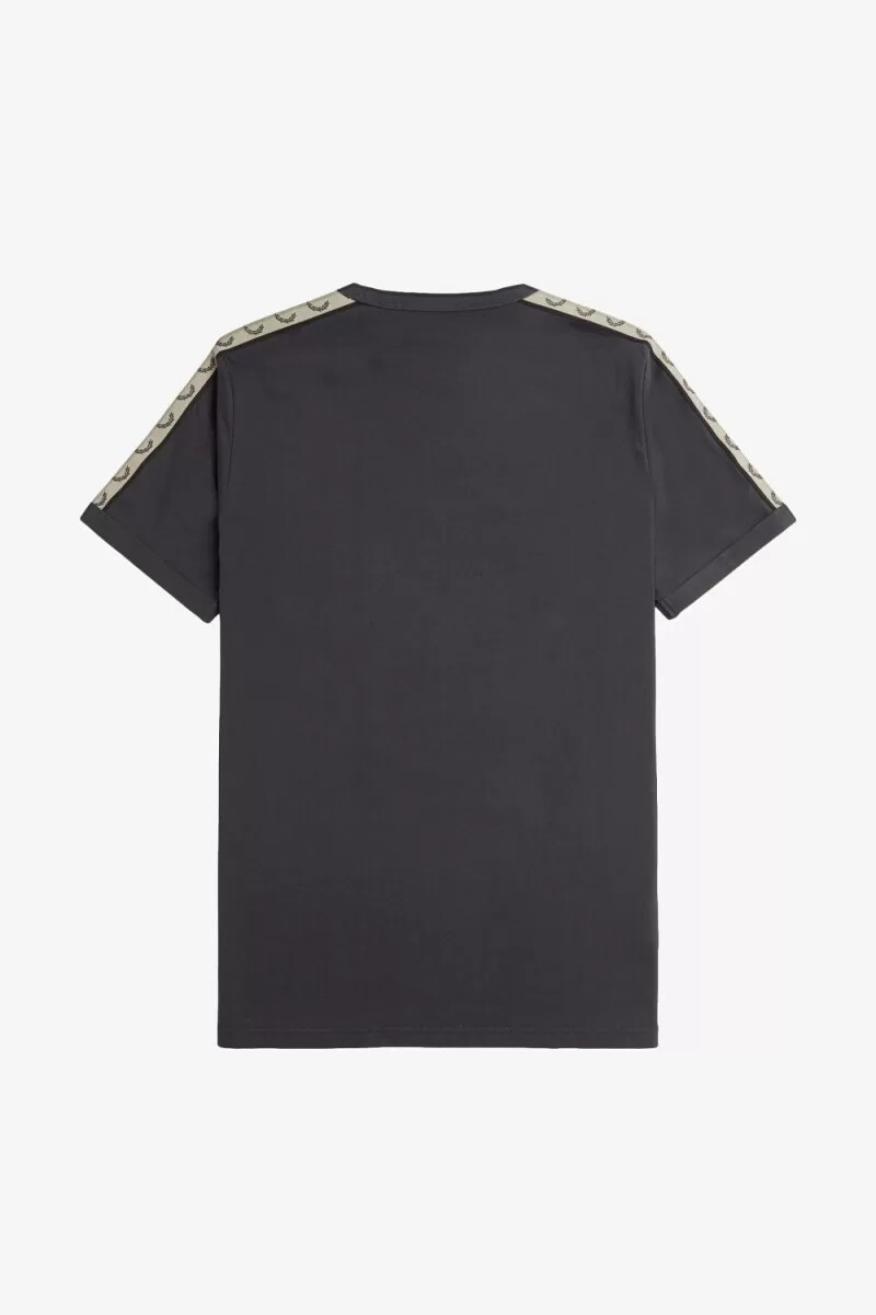 fred perry contrast tape ringer mens t-shirt anchor grey black