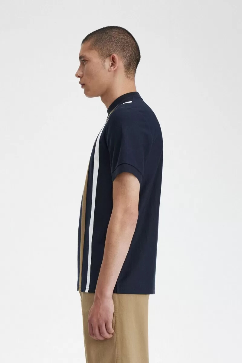 fred perry gradient stripe mens t-shirt navy