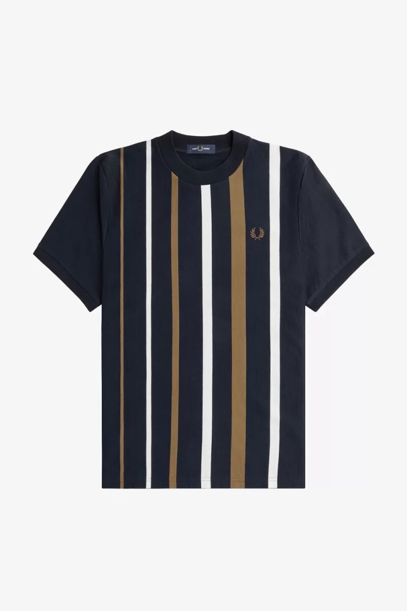 fred perry gradient stripe mens t-shirt navy