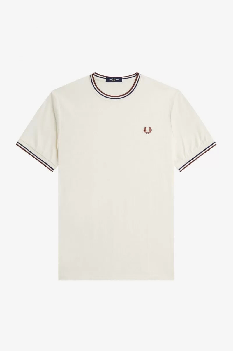 fred perry twin tipped mens t-shirt beige whisky brown