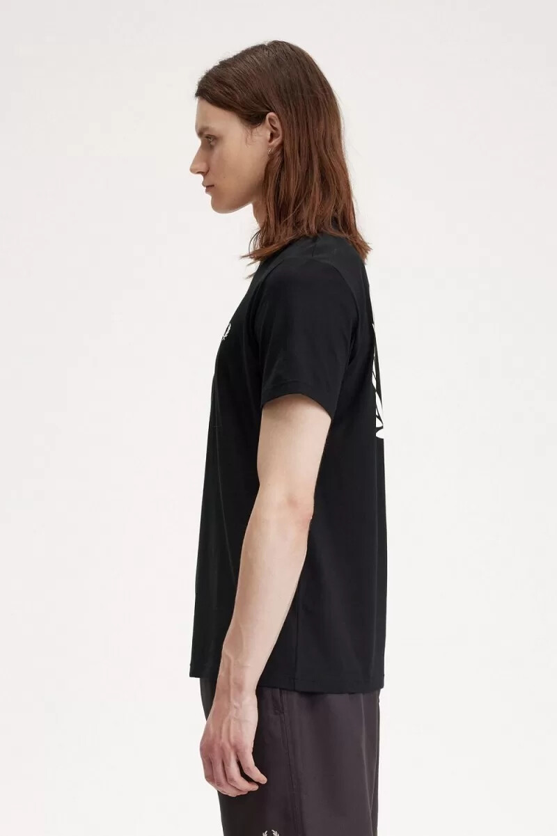fred perry laurel wreath graphic mens t-shirt black