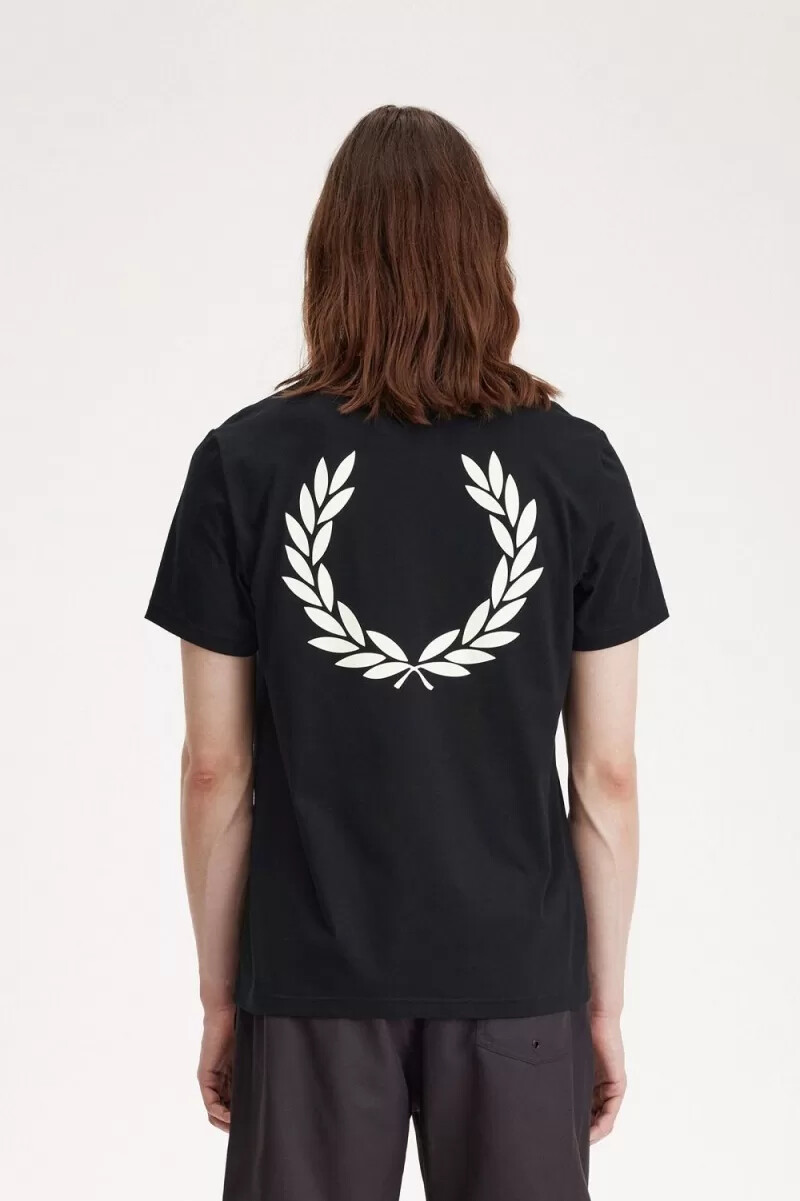 fred perry laurel wreath graphic mens t-shirt black