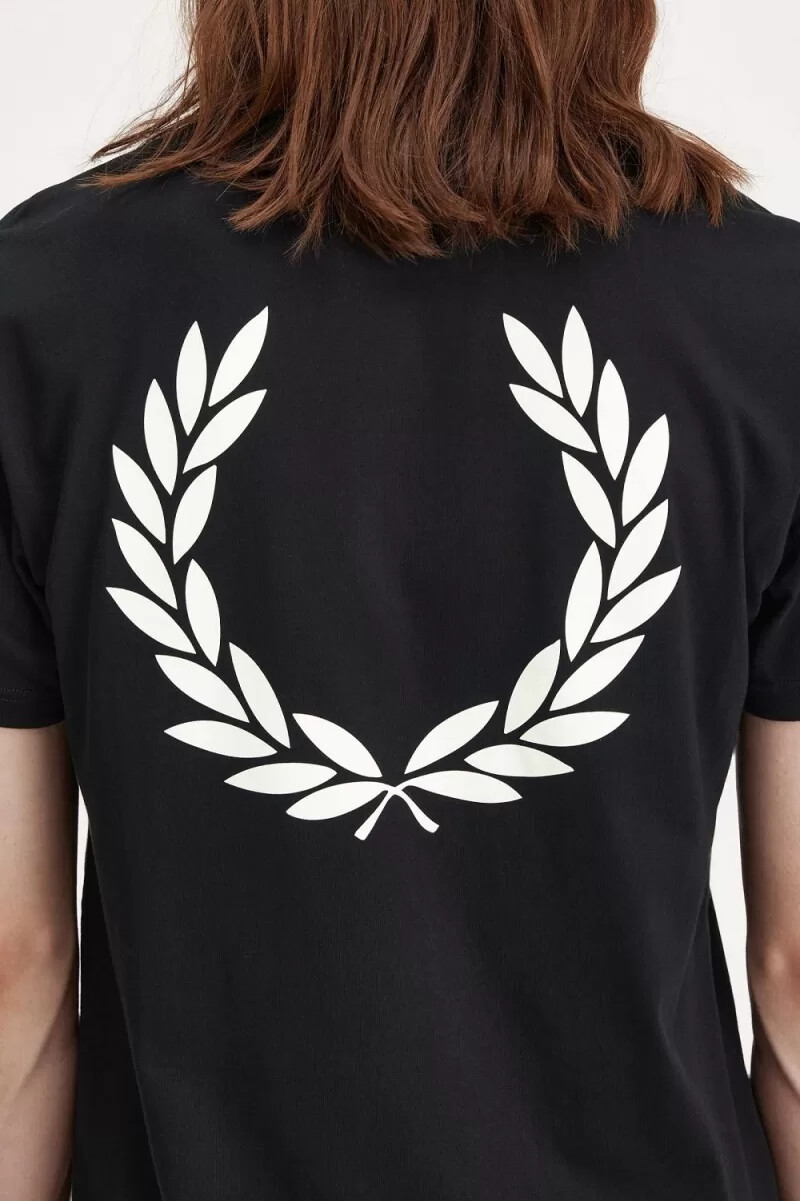 fred perry laurel wreath graphic mens t-shirt black