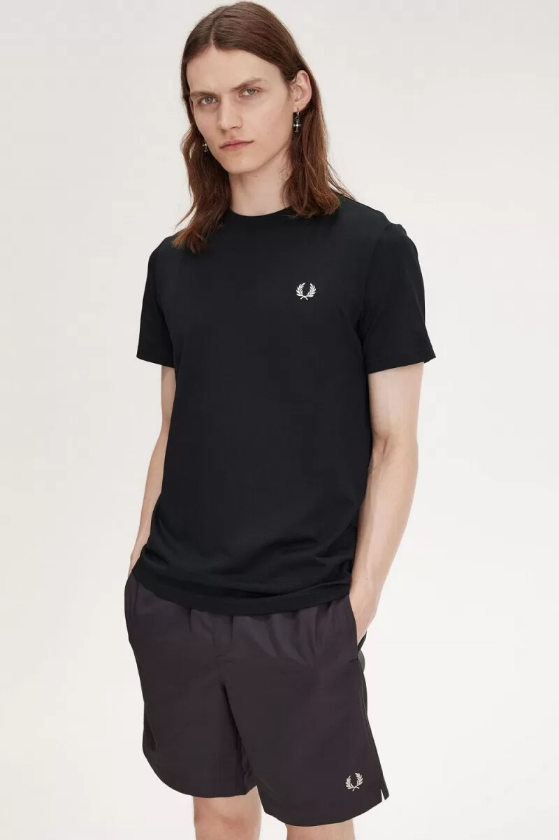fred perry laurel wreath graphic mens t-shirt black