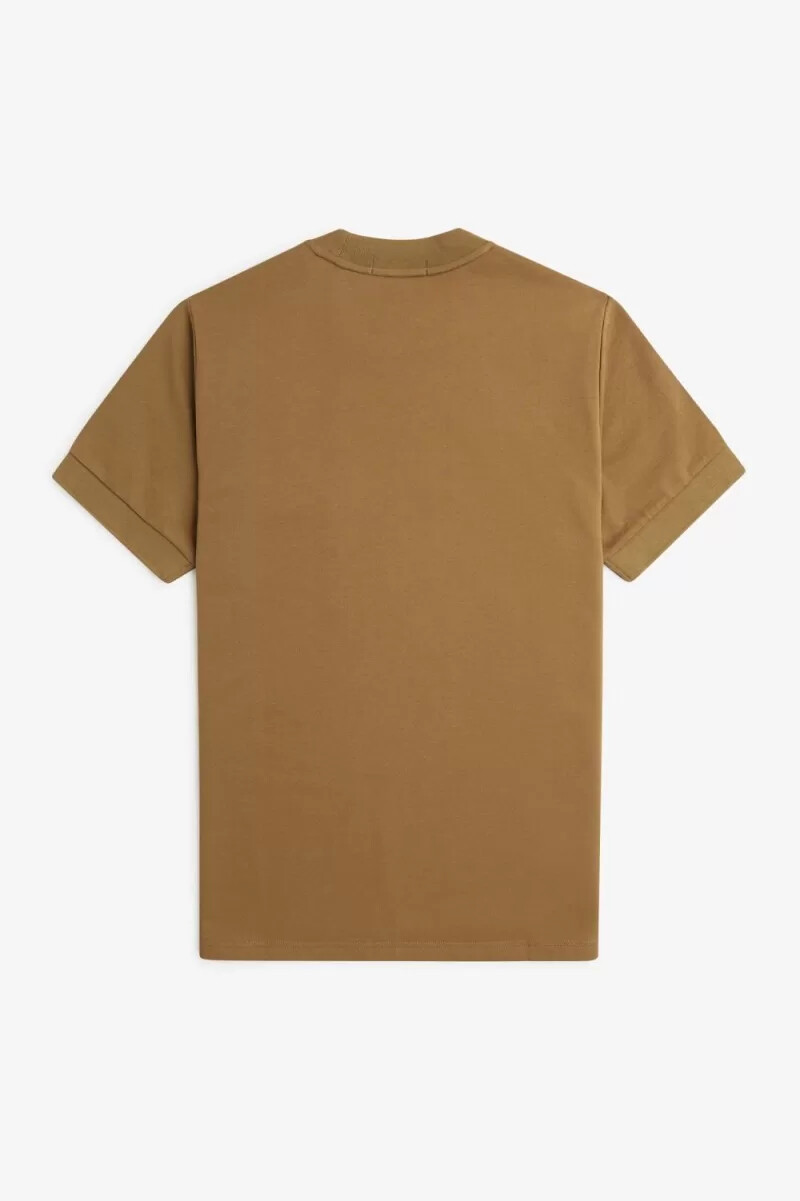 fred perry loopback jersey pocket mens t-shirt brown