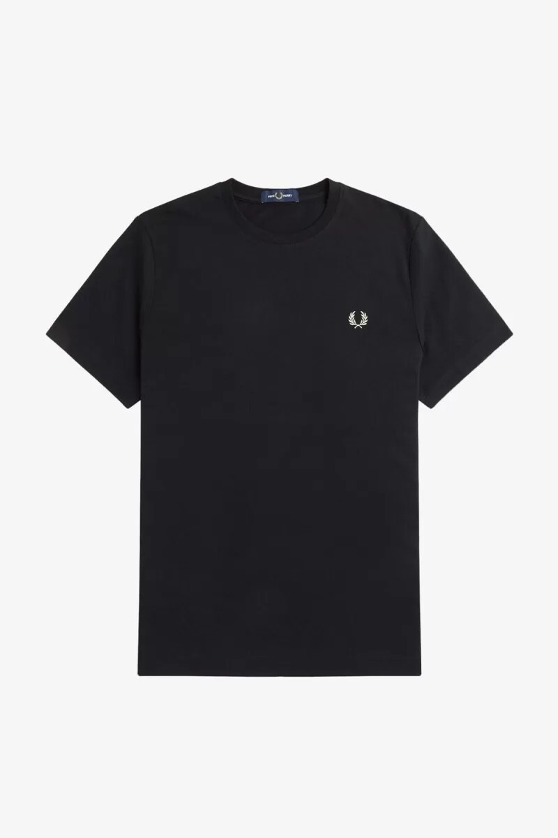 fred perry abstract graphic mens t-shirt black white