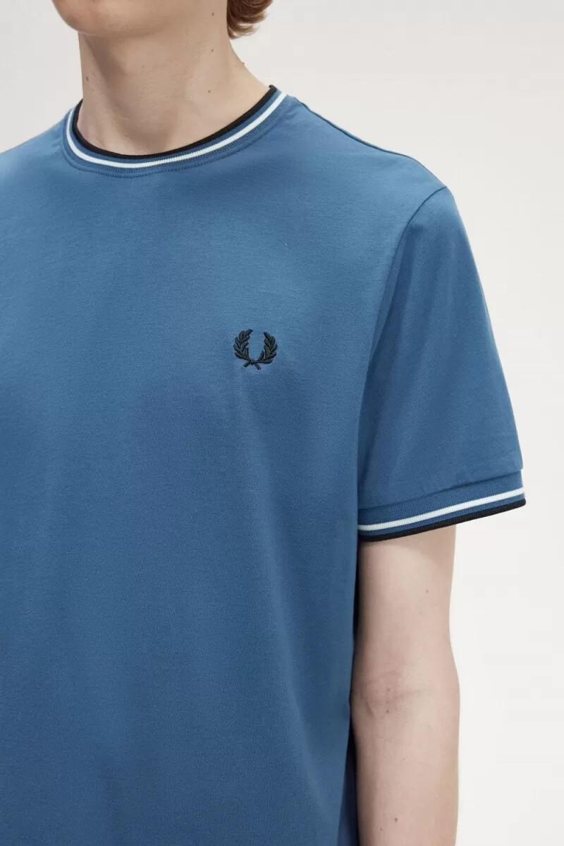 fred perry twin tipped mens t-shirt midnight blue