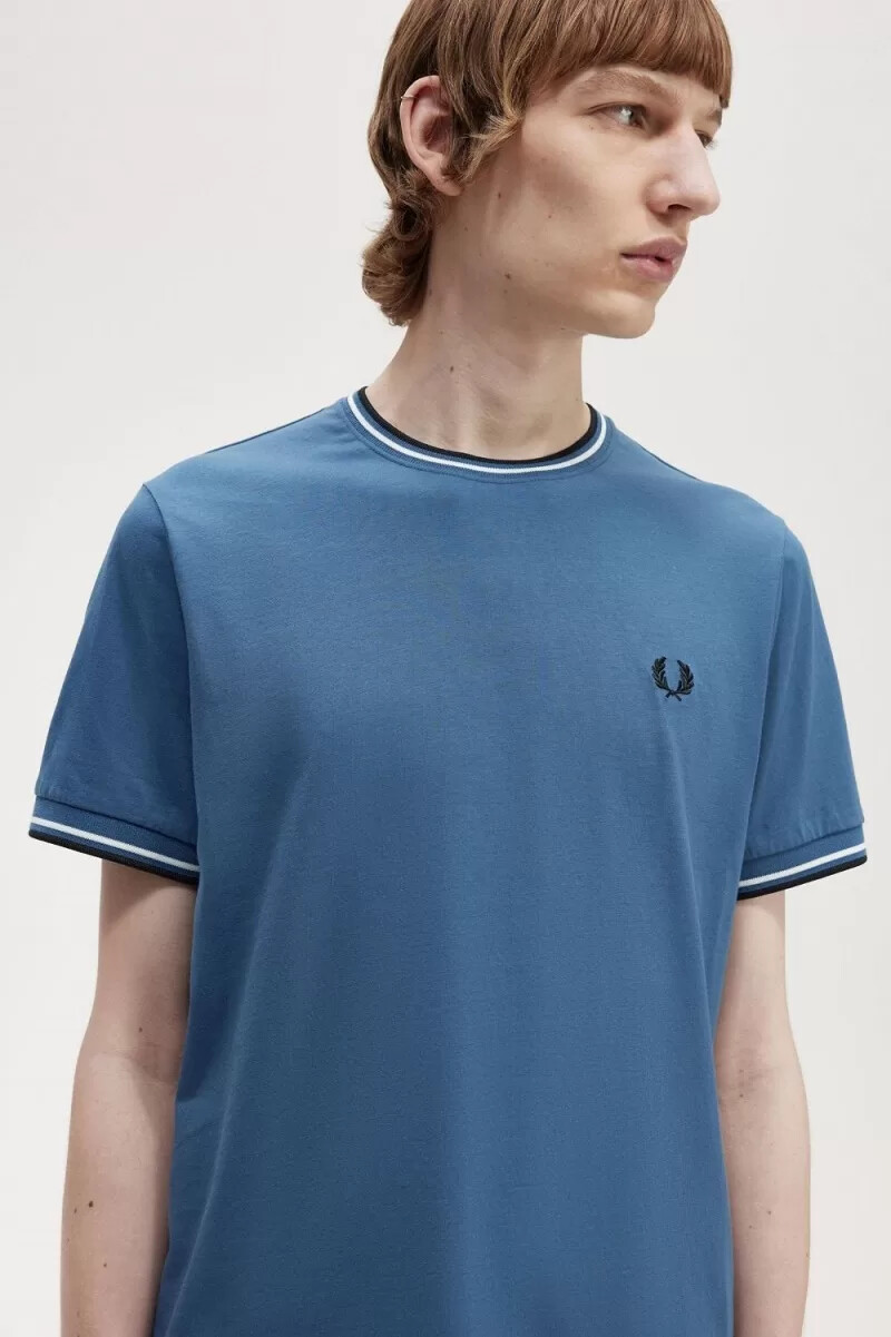fred perry twin tipped mens t-shirt midnight blue