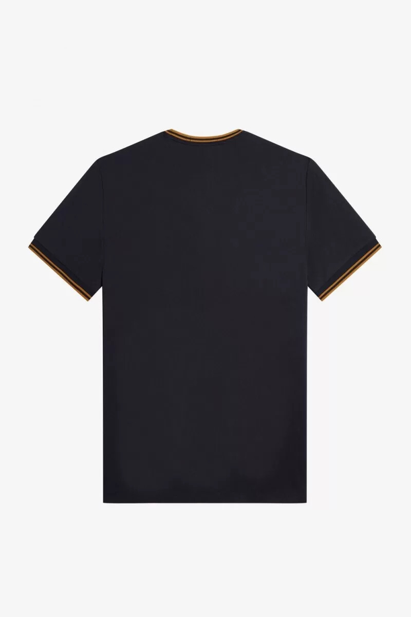 fred perry twin tipped mens t-shirt navy dark coffee