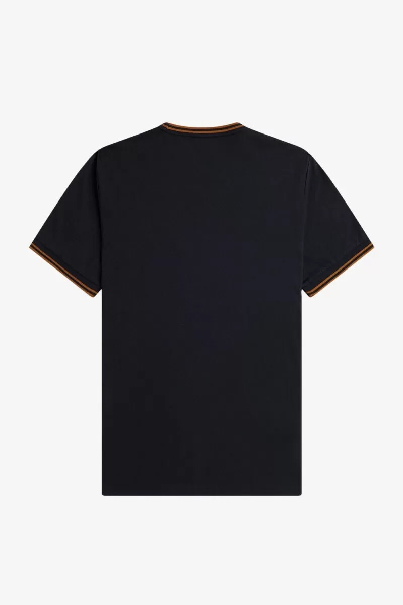 fred perry twin tipped mens t-shirt navy dark coffee
