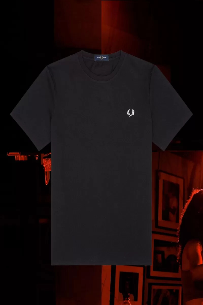 fred perry munich ringer mens t-shirt black