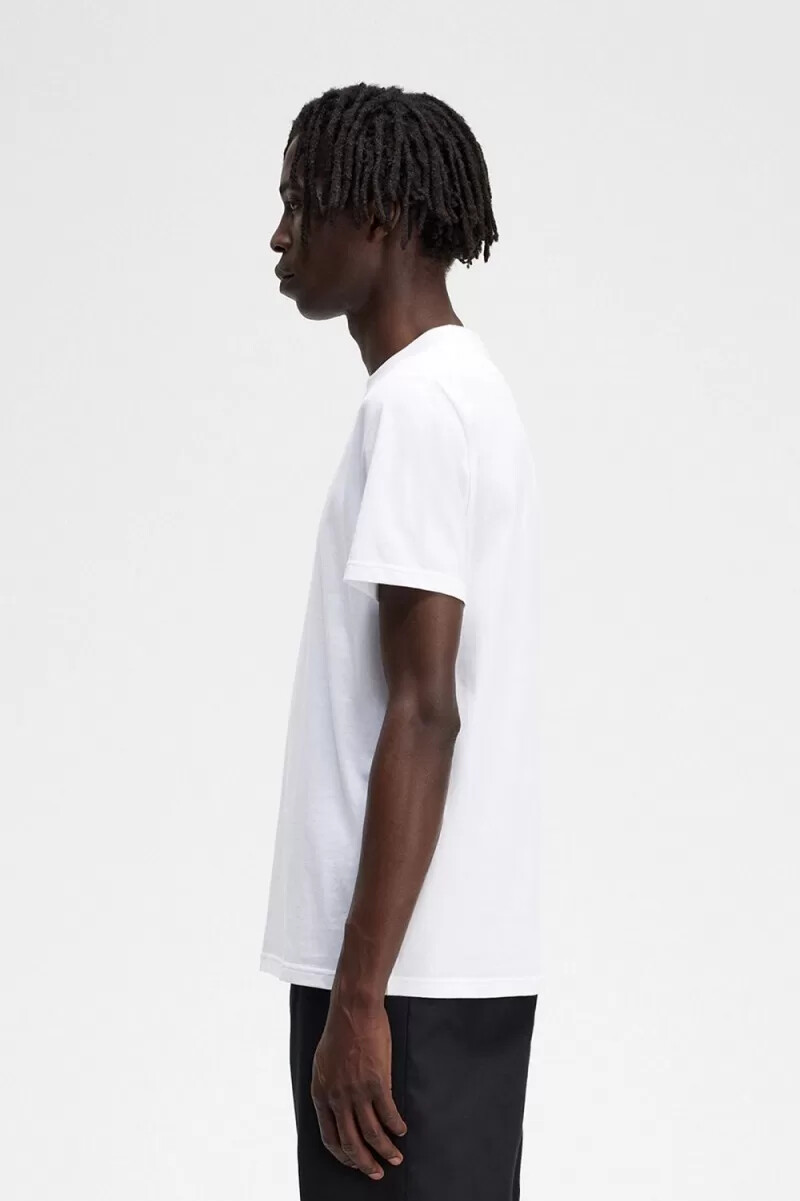 fred perry embroidered mens t-shirt white