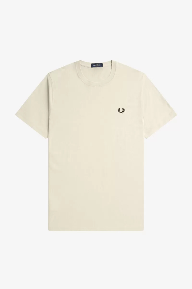 fred perry crew neck mens t-shirt oatmeal black