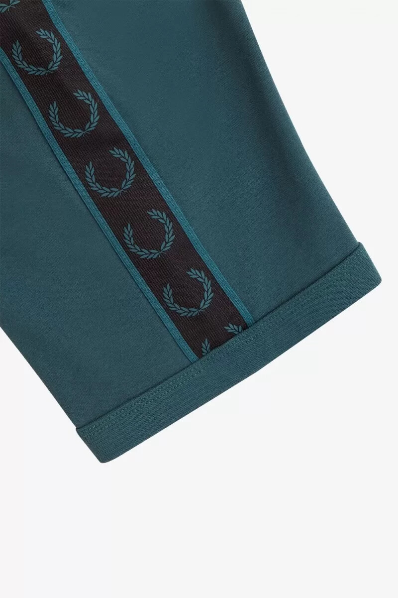 fred perry contrast tape ringer mens t-shirt petrol blue black