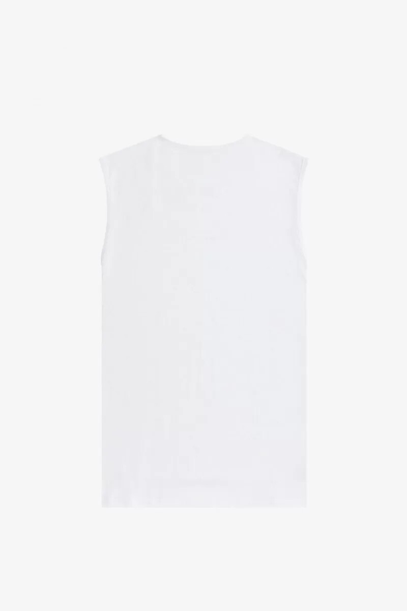fred perry printed vest mens t-shirt white