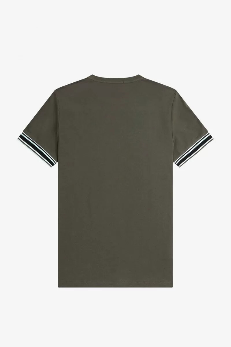 fred perry bold tipped piqué mens t-shirt field green