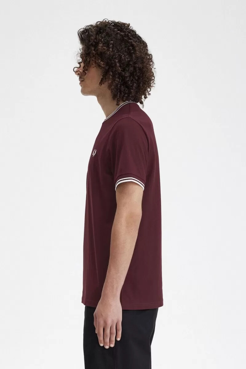 fred perry twin tipped mens t-shirt oxblood