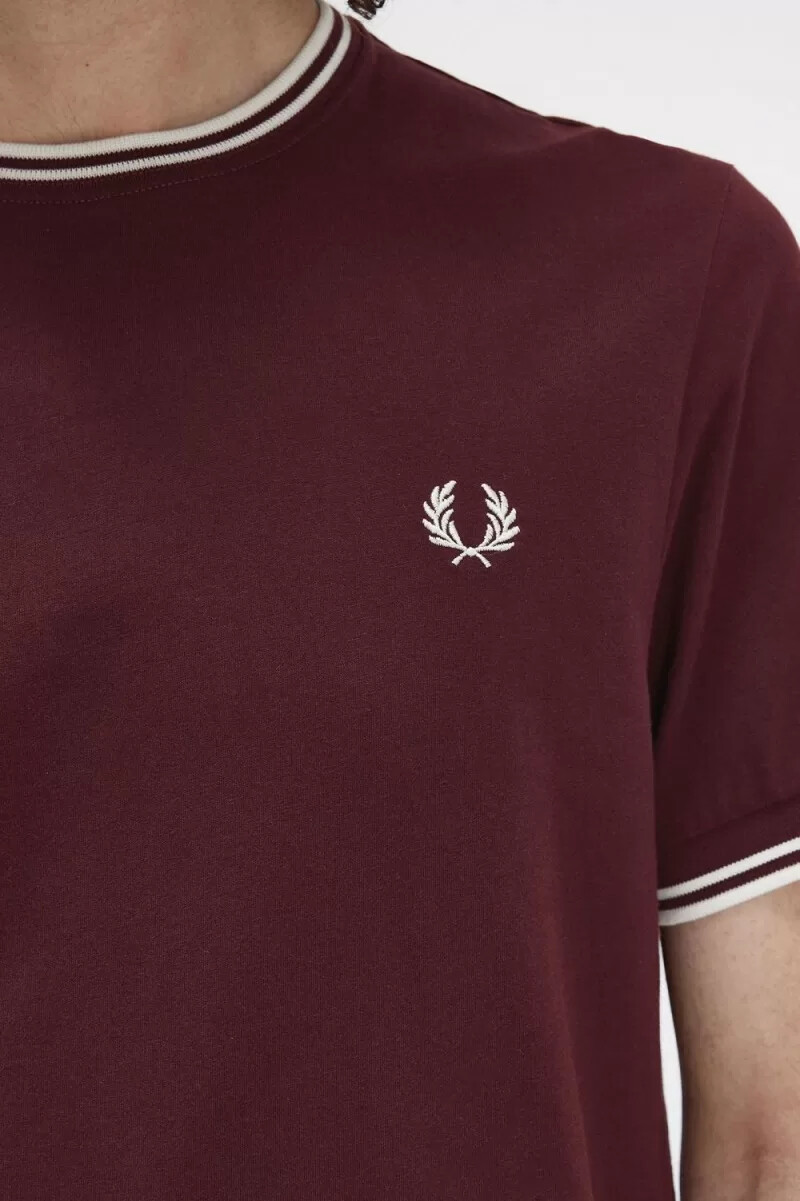 fred perry twin tipped mens t-shirt oxblood