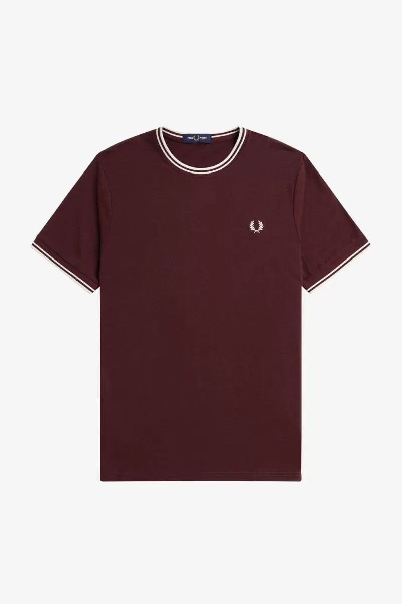 fred perry twin tipped mens t-shirt oxblood