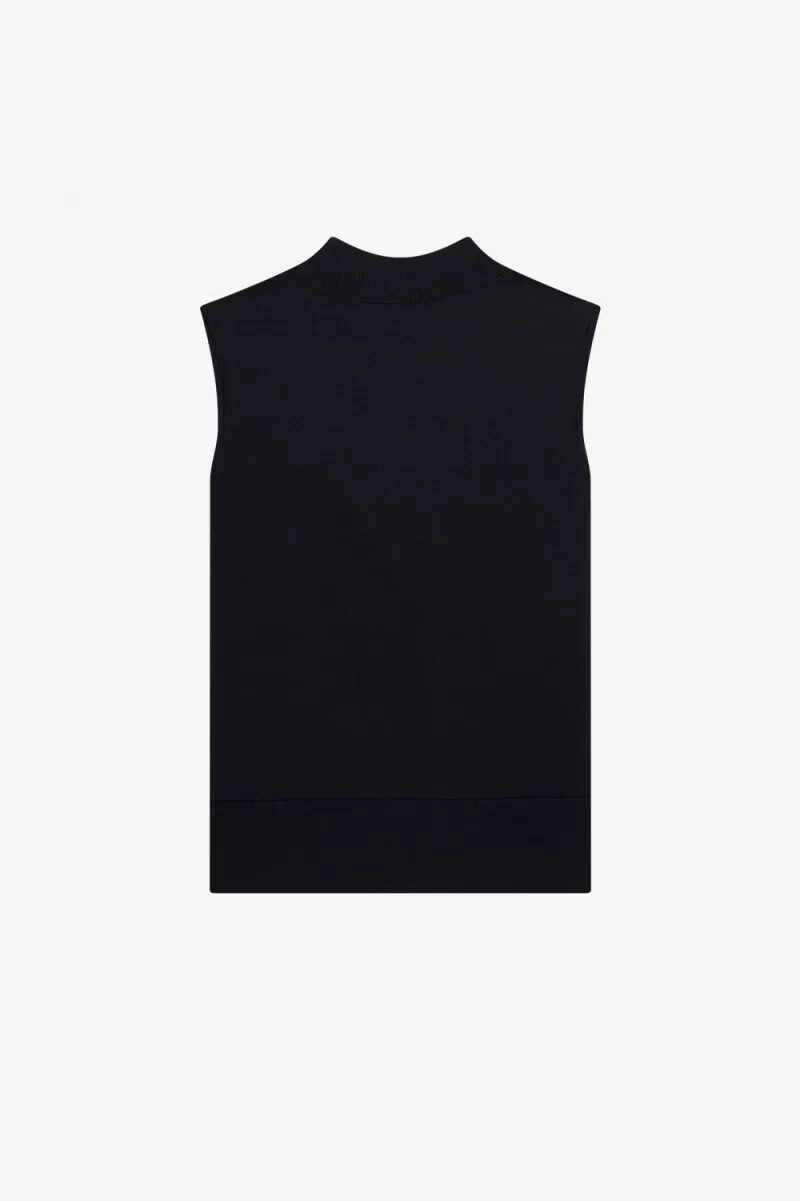 fred perry tipped v-neck knitted mens tanks navy