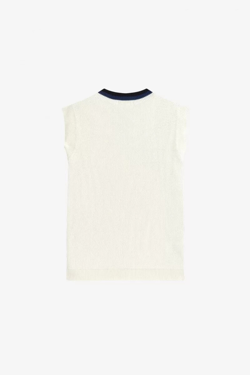 fred perry v-neck knitted mens tanks beige