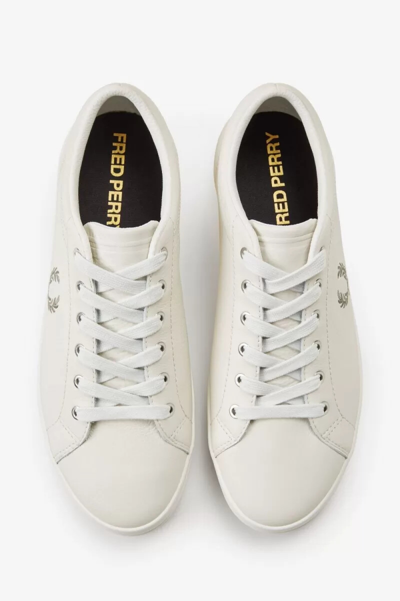 fred perry baseline mens tennis shoes ivory warm grey