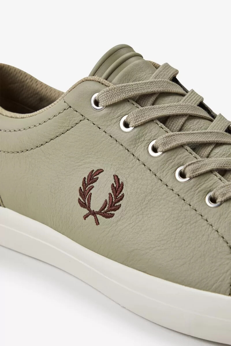 fred perry baseline mens tennis shoes warm grey dark red