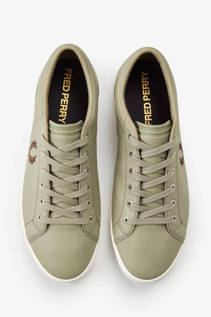fred perry baseline mens tennis shoes warm grey dark red