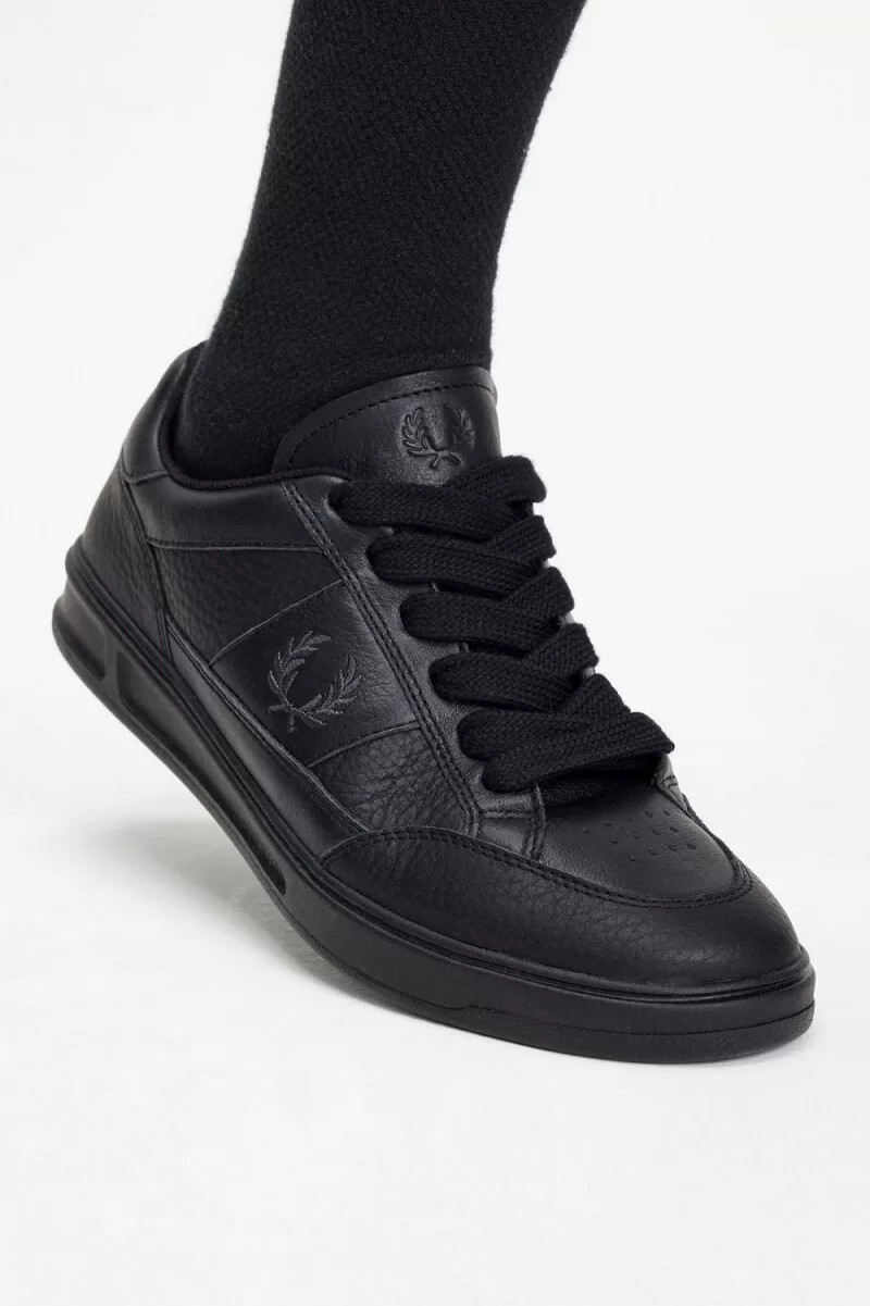 fred perry b440 mens tennis shoes black anchor grey