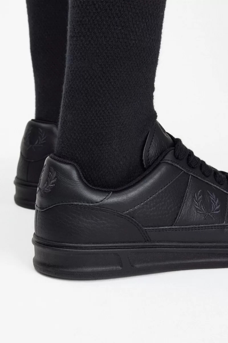 fred perry b440 mens tennis shoes black anchor grey